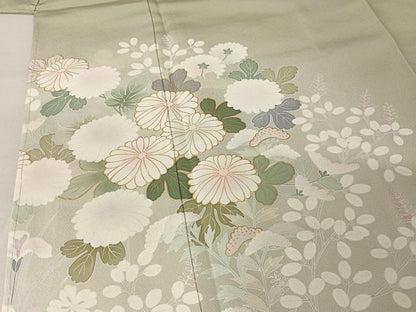 平和屋着物●豪華色留袖 草花文 暈し染め 金彩 丹後ちりめん 反端付き 正絹 逸品 未使用 AAAY1554np
