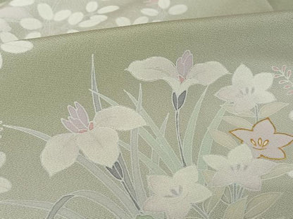 平和屋着物●豪華色留袖 草花文 暈し染め 金彩 丹後ちりめん 反端付き 正絹 逸品 未使用 AAAY1554np
