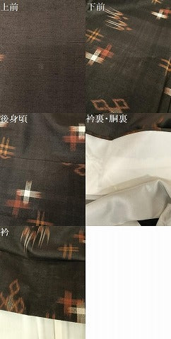 平和屋着物●国指定重要無形文化財　本場久米島紬　手織　反端付き　正絹　逸品　AAAY1563np