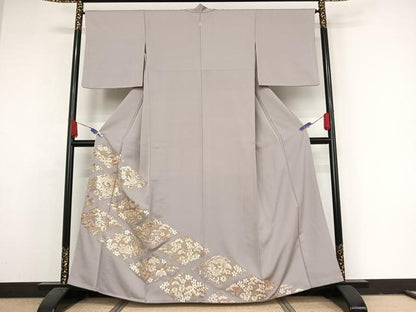 平和屋着物●総刺繍　銀座きしや　色留袖　駒刺繍　鳳凰吉祥文　金糸　正絹　逸品　AAAY1567np