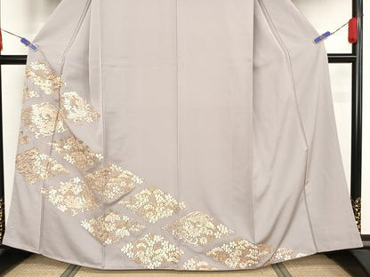 平和屋着物●総刺繍　銀座きしや　色留袖　駒刺繍　鳳凰吉祥文　金糸　正絹　逸品　AAAY1567np