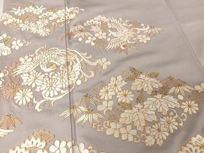 平和屋着物●総刺繍　銀座きしや　色留袖　駒刺繍　鳳凰吉祥文　金糸　正絹　逸品　AAAY1567np