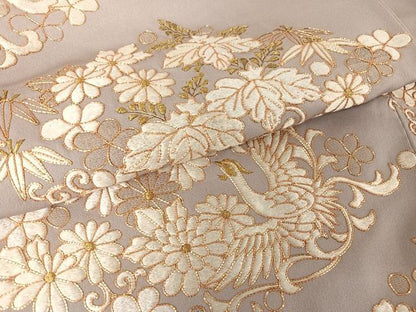 平和屋着物●総刺繍　銀座きしや　色留袖　駒刺繍　鳳凰吉祥文　金糸　正絹　逸品　AAAY1567np