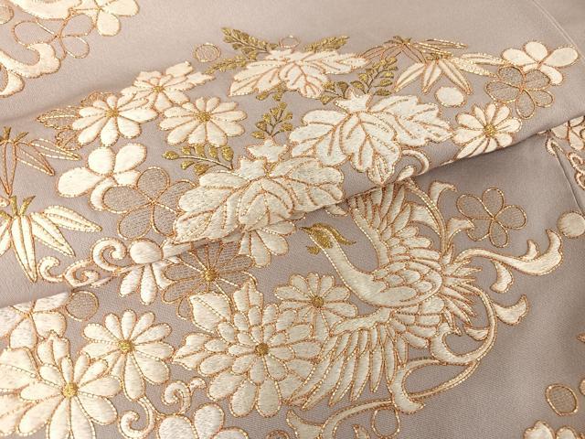 平和屋着物●総刺繍　銀座きしや　色留袖　駒刺繍　鳳凰吉祥文　金糸　正絹　逸品　AAAY1567np