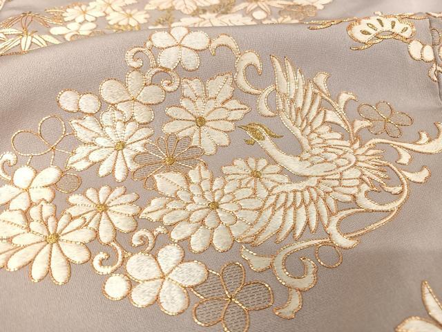 平和屋着物●総刺繍　銀座きしや　色留袖　駒刺繍　鳳凰吉祥文　金糸　正絹　逸品　AAAY1567np