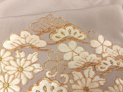 平和屋着物●総刺繍　銀座きしや　色留袖　駒刺繍　鳳凰吉祥文　金糸　正絹　逸品　AAAY1567np