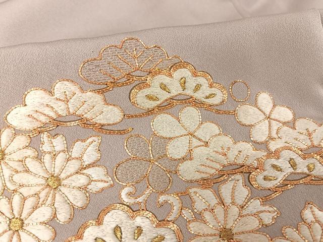 平和屋着物●総刺繍　銀座きしや　色留袖　駒刺繍　鳳凰吉祥文　金糸　正絹　逸品　AAAY1567np