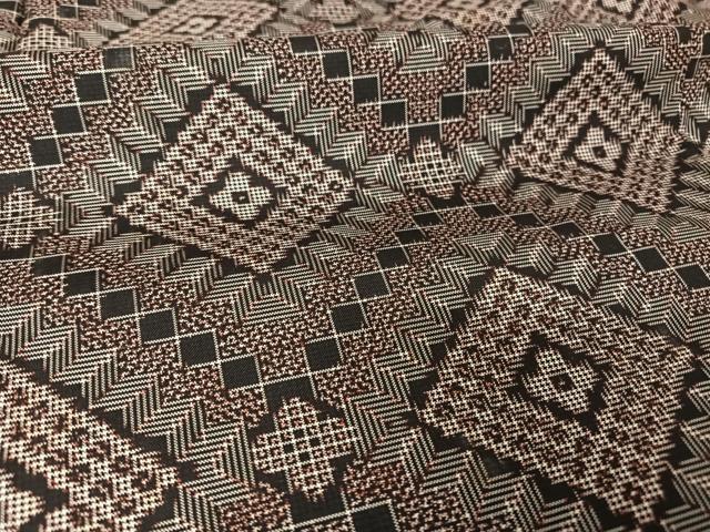 平和屋着物●本場村山大島紬　アンサンブル　菱文　反端付き　正絹　逸品　未使用　AAAY1577np