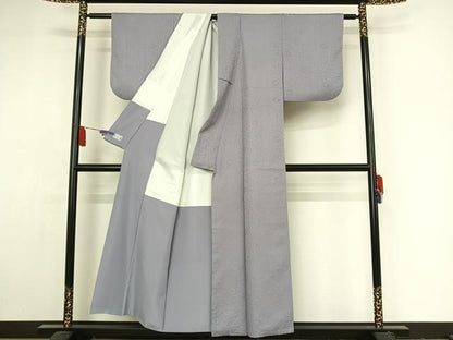 平和屋着物■洗える最高級着物　＜英＞はなぶさ謹製　色無地　辻が花地紋　藤色　AAAY1602np