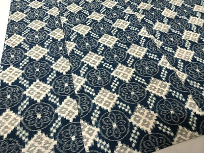 平和屋着物●久留米絣　単衣　花菱文　綿　逸品　AAAY1606np