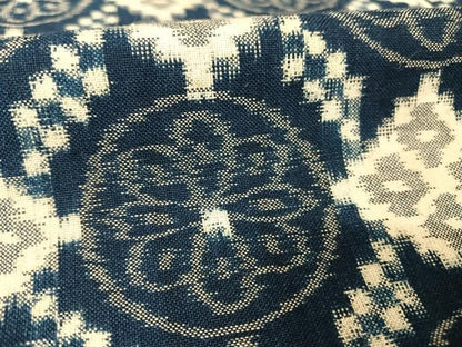 平和屋着物●久留米絣　単衣　花菱文　綿　逸品　AAAY1606np