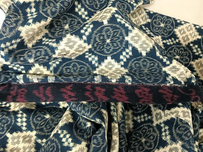 平和屋着物●久留米絣　単衣　花菱文　綿　逸品　AAAY1606np