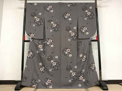 平和屋着物●小振袖　二尺袖　舞花文　洗える着物　AAAY1611np