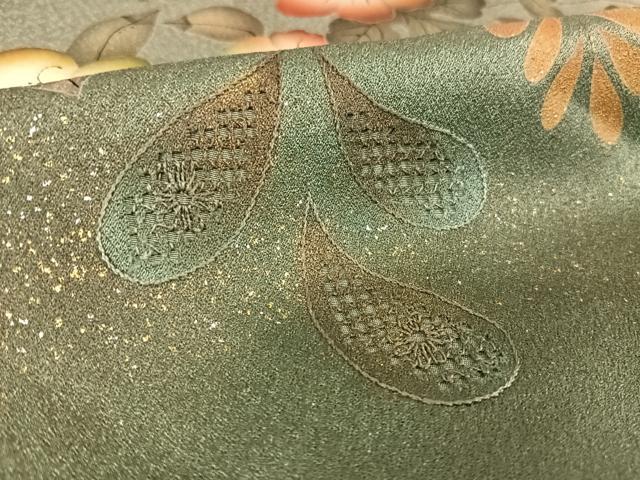 平和屋着物●訪問着　中国三大刺繍　汕頭刺繍　スワトウ刺繍　辻が花　暈し染め　金銀彩　正絹　逸品　AAAY1621np