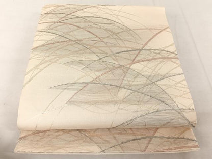 平和屋着物＊夏物　六通柄袋帯　芝文　金糸　正絹　逸品　AAAY1651np