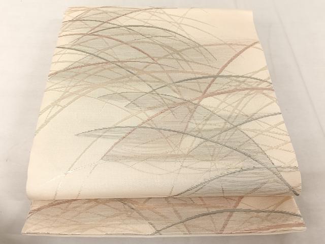 平和屋着物＊夏物　六通柄袋帯　芝文　金糸　正絹　逸品　AAAY1651np