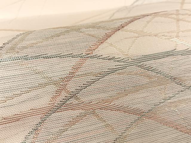 平和屋着物＊夏物　六通柄袋帯　芝文　金糸　正絹　逸品　AAAY1651np