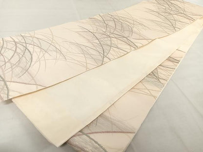 平和屋着物＊夏物　六通柄袋帯　芝文　金糸　正絹　逸品　AAAY1651np