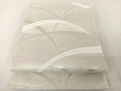 平和屋着物＊夏物　六通柄袋帯　芝文　銀糸　正絹　逸品　AAAY1663np