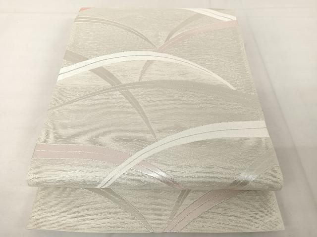 平和屋着物＊夏物　六通柄袋帯　芝文　銀糸　正絹　逸品　AAAY1663np