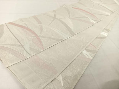 平和屋着物＊夏物　六通柄袋帯　芝文　銀糸　正絹　逸品　AAAY1663np