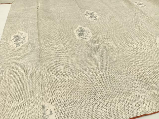 平和屋着物●上質な紬 手描き 亀甲花唐草文 正絹 逸品 未使用 AAAY1707np