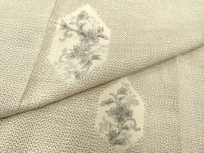 平和屋着物●上質な紬 手描き 亀甲花唐草文 正絹 逸品 未使用 AAAY1707np