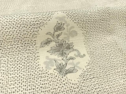 平和屋着物●上質な紬 手描き 亀甲花唐草文 正絹 逸品 未使用 AAAY1707np