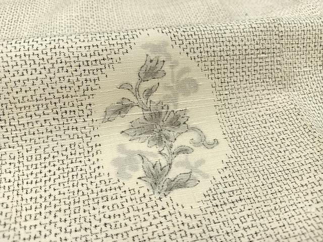 平和屋着物●上質な紬 手描き 亀甲花唐草文 正絹 逸品 未使用 AAAY1707np