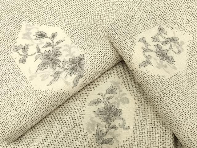 平和屋着物●上質な紬 手描き 亀甲花唐草文 正絹 逸品 未使用 AAAY1707np