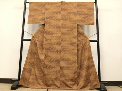 平和屋着物●お召　飛鳥菱文　正絹　逸品　AAAY1709np