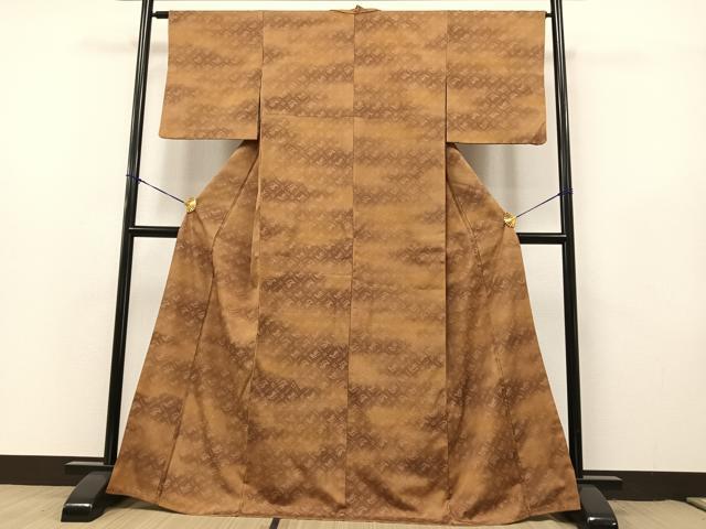 平和屋着物●お召　飛鳥菱文　正絹　逸品　AAAY1709np
