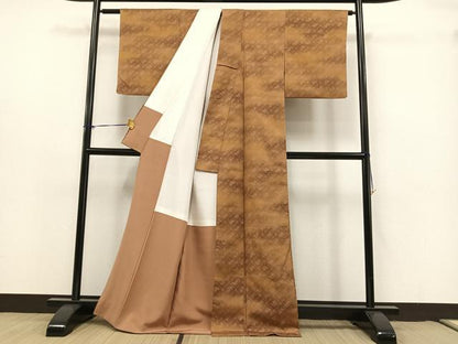 平和屋着物●お召　飛鳥菱文　正絹　逸品　AAAY1709np
