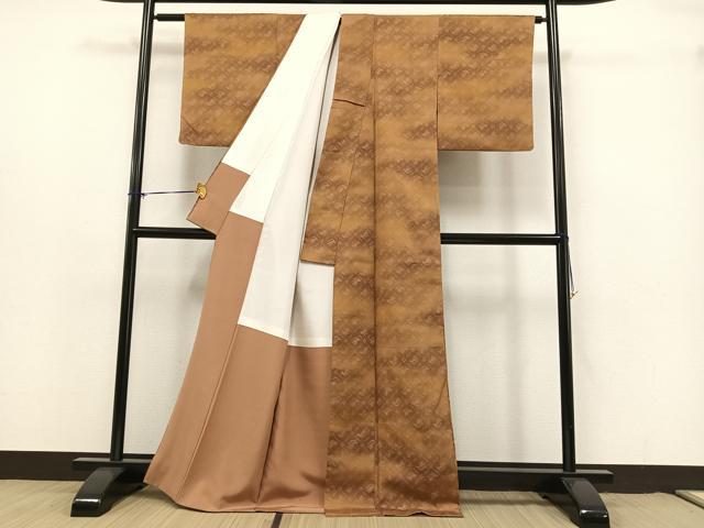 平和屋着物●お召　飛鳥菱文　正絹　逸品　AAAY1709np