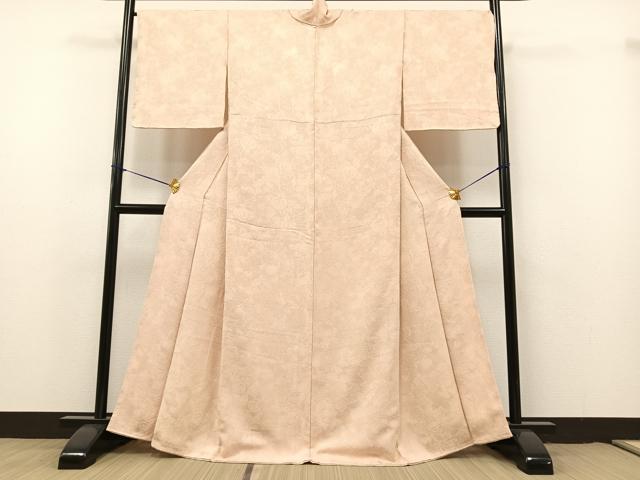 平和屋着物●上質な色無地　橘地紋　洗柿色　正絹　逸品　AAAY1730np