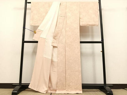 平和屋着物●上質な色無地　橘地紋　洗柿色　正絹　逸品　AAAY1730np