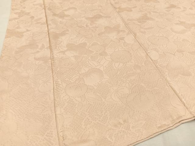 平和屋着物●上質な色無地　橘地紋　洗柿色　正絹　逸品　AAAY1730np