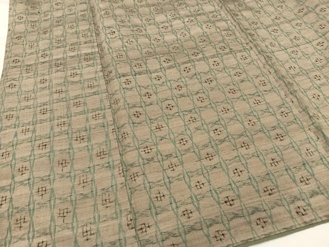 平和屋着物●上質な紬 格子 正絹 逸品 AAAY1735np