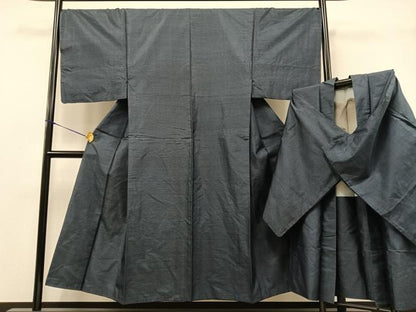 平和屋着物●男性 本場村山大島紬 アンサンブル 亀甲絣 正絹 逸品 AAAY1748np