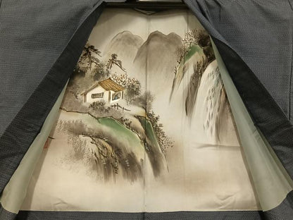平和屋着物●男性 本場村山大島紬 アンサンブル 亀甲絣 正絹 逸品 AAAY1748np