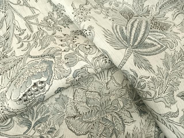 平和屋着物▽生紬 単衣 手描き 更紗花文 正絹 逸品 AAAY1749np