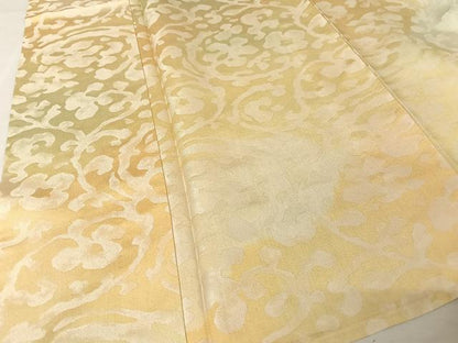 平和屋着物▽お召 単衣 花唐草文 正絹 逸品 未使用 AAAY1750np