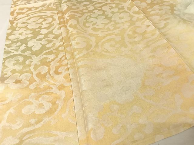 平和屋着物▽お召 単衣 花唐草文 正絹 逸品 未使用 AAAY1750np