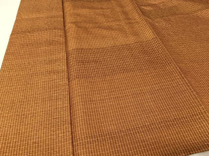 平和屋着物▽本場黄八丈 足高貴 紬 単衣 正絹 逸品 AAAY1751np