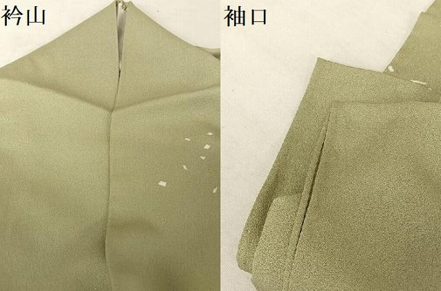 平和屋着物▽訪問着 単衣 刺繍 箔散らし文 銀通し地 正絹 逸品 AAAY1756np