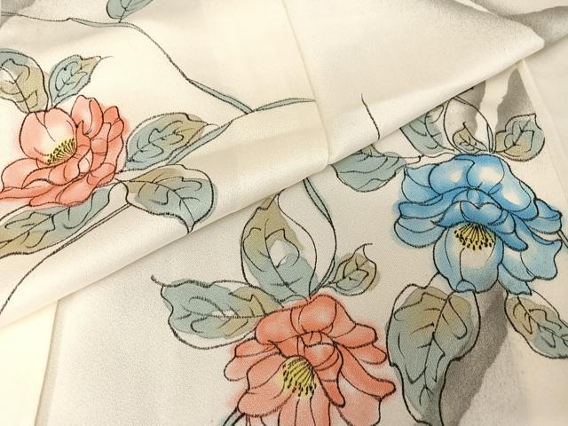 平和屋着物▽上質な小紋 単衣 草花文 暈し染め 正絹 逸品 AAAY1760np