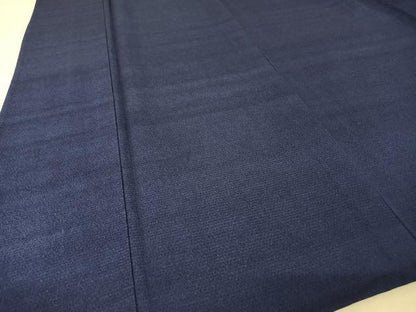 平和屋着物▽お召 単衣 色無地 深縹色 正絹 逸品 AAAY1764np