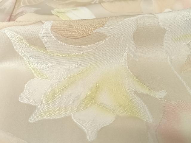 平和屋着物▽上質な小紋 単衣 枝花文 地紋起こし 暈し染め 正絹 逸品 AAAY1765np