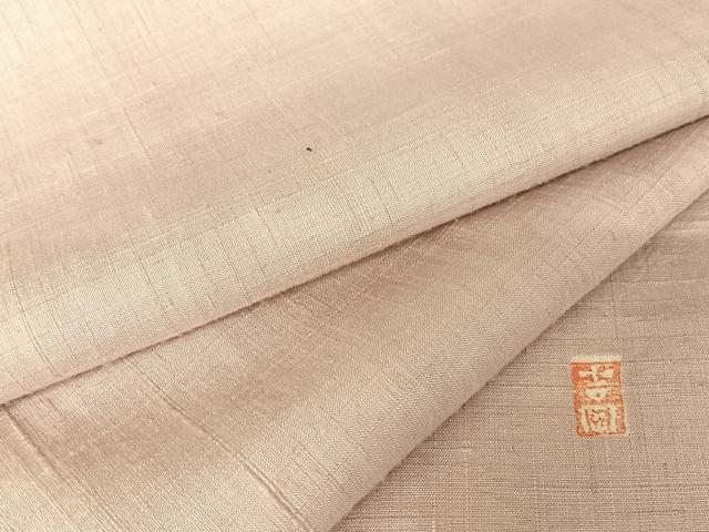平和屋着物▽染司よしおか 五代目 吉岡幸雄 紬 単衣 色無地 石竹色 正絹 逸品 AAAY1768np