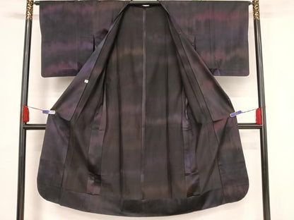 平和屋着物▽道行コート スリーシーズン 春夏秋 塵除け 霞文 ロングコート 正絹 逸品 AAAY1770np